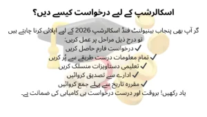 Step by step application method for Punjab Benevolent Fund Scholarship 2026