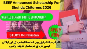 Shaheed Benazir Bhutto Scholarship 2026 announced for children of martyrs in Pakistan with apply now banner