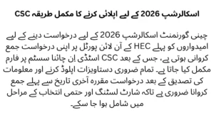 Step by step application process for Chinese Government Scholarship 2026 through CSC and HEC portal