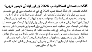 Step by step application process for Gilgit Baltistan Scholarship 2026 through HEC online portal and aptitude test