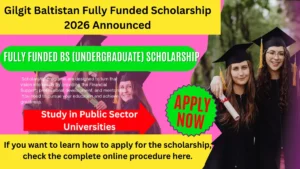 Gilgit Baltistan Fully Funded Scholarship 2026 announced for GB students to study BS programs in public universities of Pakistan