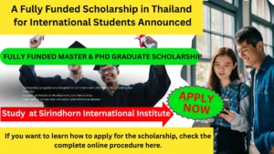 SIIT Graduate Scholarship 2026 in Thailand fully funded opportunity for international students to study Master's and PhD programs at SIIT