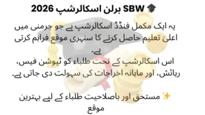 SBW Berlin Scholarship 2026 fully funded Germany for international students overview benefits