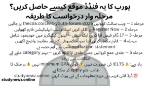 Civic Youth Forum 2026 Denmark application process step by step guide for Pakistani students in Urdu