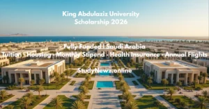 King Abdulaziz University scholarship 2026 fully funded Saudi Arabia campus Jeddah
