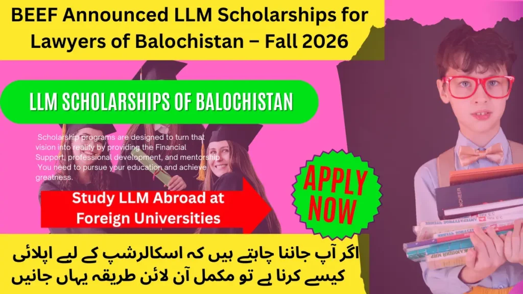 BEEF LLM Scholarships for Lawyers of Balochistan Fall 2026 study abroad program banner