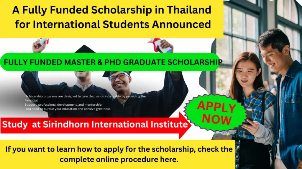 SIIT Graduate Scholarship 2026 in Thailand fully funded opportunity for international students to study Master's and PhD programs at SIIT